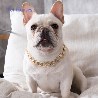 Mingmaiv tranquillt Pet Bully perro ajustable oro plateado Collar de cadena de Control de seguridad