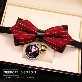 Collar De Gato y perro Estilo británico retro para caballero corbata De mariposa tarjeta De identificación collar collar Gato Dog joyería (1)