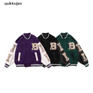 [qukk] harajuku bomber chaquetas pareja chaqueta de béisbol otoño unisex varsity hiphop 458co