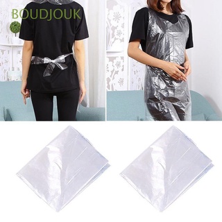 boudjouk 25 unids/pack de suministros de cocina desechables de plástico delantales impermeable sin mangas práctico plegable transparente