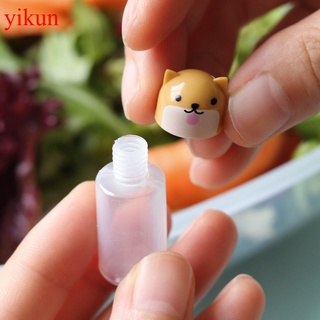 Yikun 3 unids/set Mini condimento salsa botella pequeños contenedores encantador gato perro botellas para Bento fiambrera de cocina tarro accesorios de dibujos animados (3)