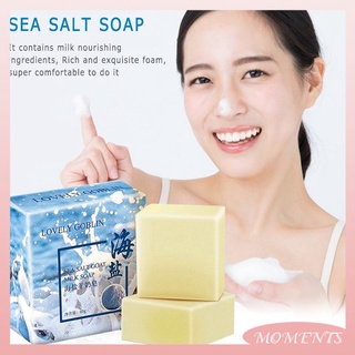 1 precioso goblin sal mar ácaros eliminación de maquillaje control de aceite azufre lavado cara de cabra jabón de leche 1
