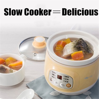 SHOUSE 100W eléctrico lento olla estofado de cerámica olla gachas sopa Maker alimentos vaporizador uso (1)