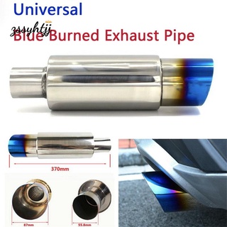 coche universal de acero inoxidable trasero tubo de escape cuadrado silenciador cola garganta silenciador punta tubo 370 mm tostado azul