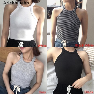 (arichbluehb) moda de verano de las mujeres de rayas tank tops chaleco blusa sin mangas crop tops camisa en venta