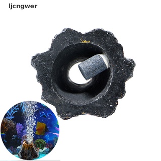 [ljcngwer] Aquarium Volcano Shape & Air Bubble Stone Oxygen Pump Fish Tank Ornament Decor New