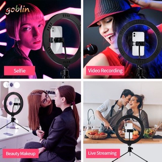 goblin 10 Inch RGB Ring Fill Light With Photography Lighting Tripod Holder For YouTube Studio Light goblin