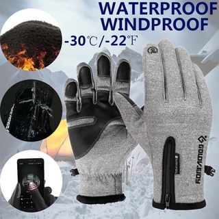 guantes cálidos de invierno con pantalla táctil/unisex/de vellón/deportes al aire libre/a prueba de viento/bicicleta/motocicleta/guantes