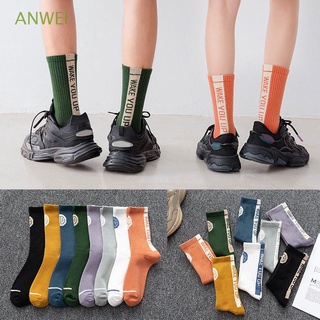 ANWEI High Quality Cycling Socks Casual Bicycle Socks Football Basketball Socks Professional Anti Slip Outdoor Running Athletic Cotton Breathable Sports Crew Socks/Multicolor