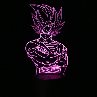 Yx-mo Anime Dragon Ball Son Goku figura luz de noche táctil LED lámpara de mesa decoración (7)