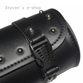 Steven's e-shop negro motocicleta sillín bolsas de cuero PU otorbike herramienta lateral bolsa de cola equipaje Universal motocicleta (1)