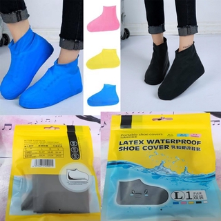 1 par de zapatos de látex reutilizables impermeables para zapatos/botas de lluvia de goma elásticas portátiles