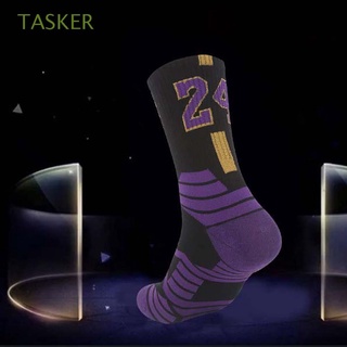 tasker durable calcetines de fútbol tubo medio deportes calcetines antideslizantes moda al aire libre unisex transpirable toalla calcetines de baloncesto