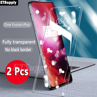 (2 piezas) para Motorola One Fusion Plus Protector de pantalla de vidrio templado totalmente cubierta para Moto One Fusion Plus transparente película transparente sin borde negro (1)