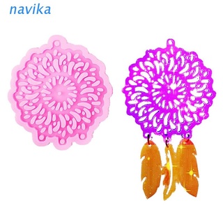 Nav Mandala atrapasueños pluma de silicona molde llavero colgante joyería DIY manualidades (1)
