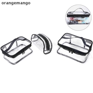 orangemango transparente pvc viaje cosmético maquillaje neceser bolsa de lavado bolsa de cremallera bolsa co