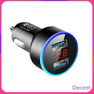 LED halo puerto dual USB display digital 5V3.1A display carro cargador de celular negro