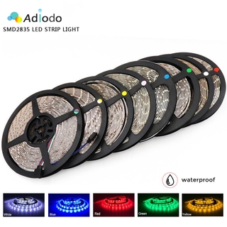 Adiodo LED tira de luz 5 metros/rollo RGB Flexible 2835 Color único impermeable 60LEDs/M Bande diodo cinta solo tira