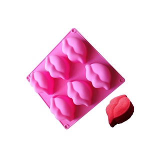 6 agujeros 3D boca labios en forma de silicona molde para hornear Mousse pastel forma de jabón molde de silicona para jabón gelatina molde cubo de hielo mejor (7)