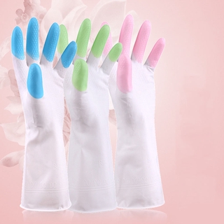 limpieza doméstica suministros guantes de lavandería impermeable de goma fina cocina duradera lavar platos guantes