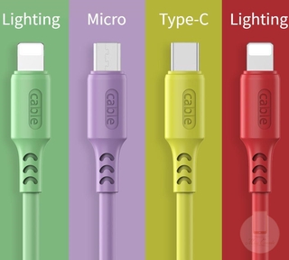 5a cable de carga rápida de silicona líquida cable iphone/micro usb/tipo c cable usb para iphone android teléfono macaron colores