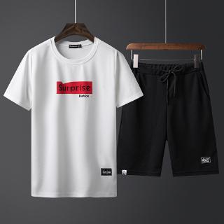 los hombres t casual traje de verano de manga corta t-shirt ropa de los hombres 2019 nuevos pantalones cortos de deporte t-shirt más el tamaño
