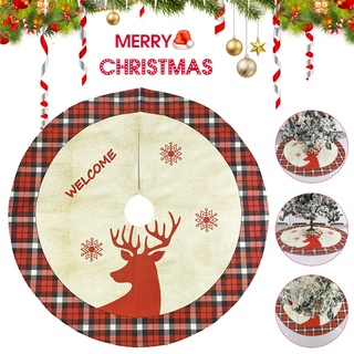 falda de árbol de navidad delantal de árbol de navidad con patrón de alce centro comercial hotel decoración del hogar (2)