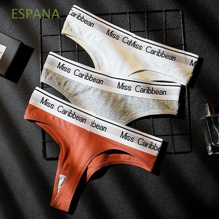 ESPANA Soft Women Thong Seamless y Briefs Letter Panties Underpants Underwear Female Low-waist T-back Breathable G-String/Multicolor