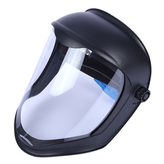 Face Shield Helmet Mask w/Clear Visor Safety Grinding Eye Protect Black