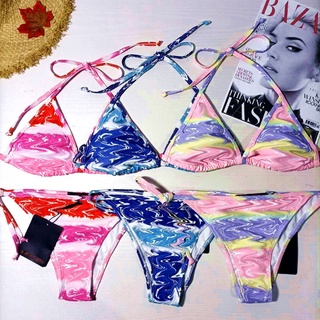 lum Conjunto De Bikini Sexy De 2 Piezas Para Mujer/Halter/Brasier Triangular/Tanga Lateral/Traje Shirred (7)