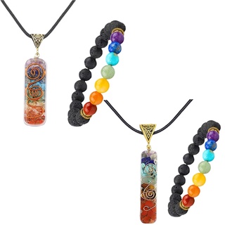 moda collar pulsera conjunto de joyas piedras de cristal colgante meditaion reiki