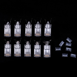 [wangxinmy] 10pcs cat7 rj45 conector cat 7 enchufe de cristal blindado ftp rj45 conector modular venta caliente