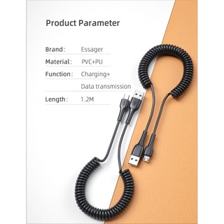 【Auricular Bluetooth】 Essager Micro USB Cable Fast Charging Spring Microusb For Xiaomi Samsung Wire Cord wildee.co (6)