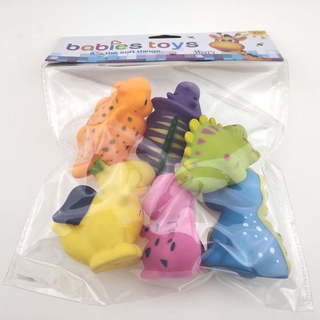 Anlyy 6 pzs juguetes para bebé bañera dinosaurio divertido juguete De baño lindo color De dibujos Animados animales De baño juego flotante (5)