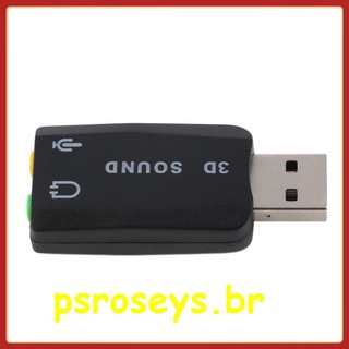 Psroseys888 Usb 2.0 a 3d Mic audífonos audio Adaptador De tarjeta De sonido 5.1 Para Pc Portátil