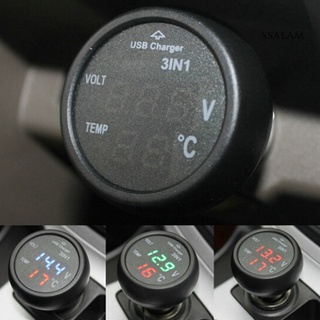 Charger Digital Battery Voltage Voltmeter Temperature Monitor for 12V 24V Car
