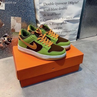 New SB men s shoes dunk low green brown orange olive green low-top sneakers casual shoes student casual shoes sports shoes