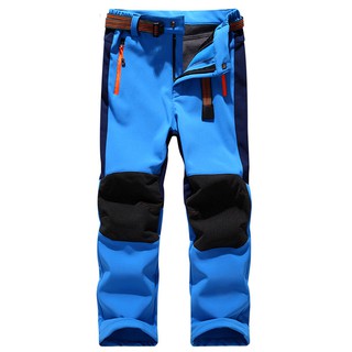 los niños de invierno pantalones de lana de la juventud de los niños al aire libre impermeable softshell senderismo pantalones de camping esquí thousers ln131 (4)