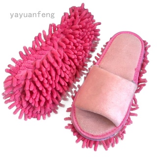 Yayuanfeng Zhensfood Mops felpa dedo abierto perezoso mopa zapatillas conveniente y suave hogar fregado cubierta de zapatos