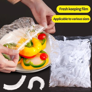 [paquete de 100 pc de cocina reutilizable desechable cubierta de alimentos] [soporte elástico durable de alimentos para cuencos] [organizador de cocina bolsa de ahorro de mantenimiento fresco] (1)