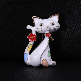 [aft] broches de gato esmaltado para mujer diseño de animales moda gatito broches regalos