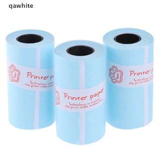 qawhite 3 rollos de papel adhesivo imprimible rollo de papel térmico directo autoadhesivo 57*30 mm co