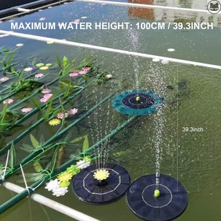 Fuente de agua alimentada por energía Solar de 3w con 9 boquillas de flores flotantes círculo fuente de jardín bomba de pie libre de pie de pájaro baño fuente bomba para pájaros baño estanque Patio (7)