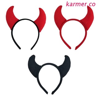 kar2 demon ox cuerno pelo aro diadema halloween navidad fiesta disfraz cosplay headwear decoraciones accesorios para el cabello