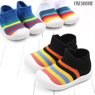 WALKER freshone 1 par de zapatos de bebé coloridos rayas niño primer caminante zapatos