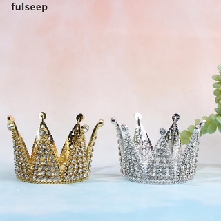 [efl] corona pastel topper cristal perla tiara niños adorno de pelo fiesta de cumpleaños suministros gdx