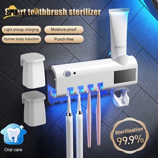 fbyuj antibacterias uv cepillo de dientes titular automático dispensador de pasta de dientes limpiador hogar accesorios de baño conjunto tiktok