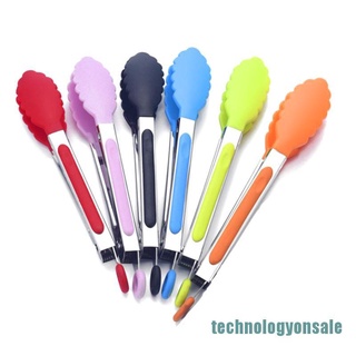 [Technologyonsale] pinzas de silicona para alimentos, acero inoxidable, pinzas de cocina, silicona, Clip de cocina (1)