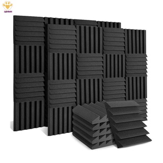 [Venta caliente] 24 paneles de espuma acústica, acolchado acústico de azulejos de cuña de alta densidad para aislamiento acústico del hogar o estudio, 30 x 30 x 5 cm