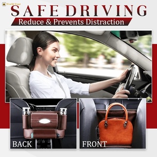Leather Car Net Pocket Handbag Holder Multifunction Between the Car Seat Hanging Bag (1)